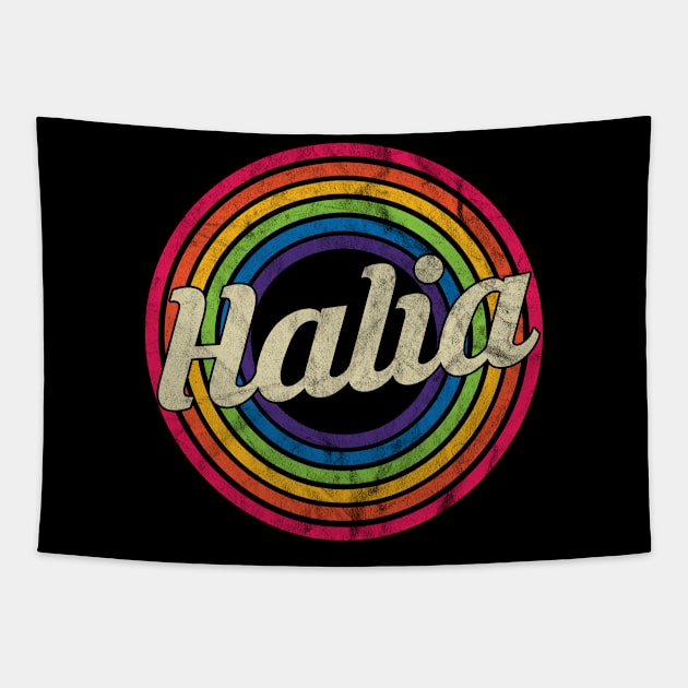 Halia - Retro Rainbow Faded-Style Tapestry by MaydenArt