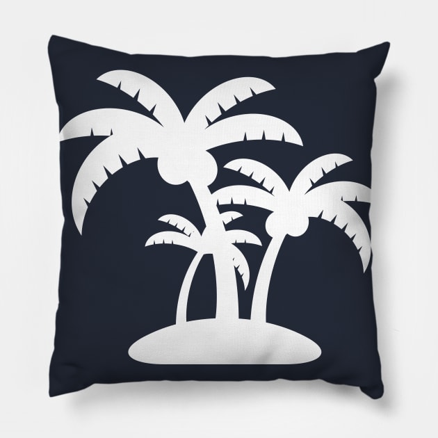 White Coconut Tree Summer Tropic Design Pillow by Syressence