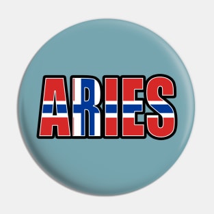 Aries Norwegian Horoscope Heritage DNA Flag Pin