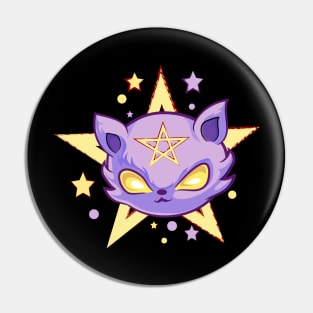 Kawaii pastel Goth Witchy Cat Pin