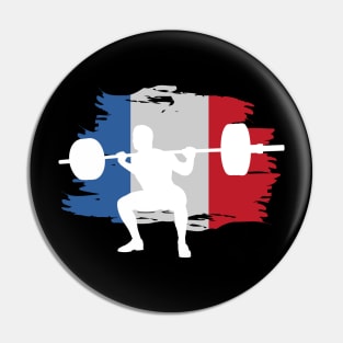 Squat French Flag - Powerlifting Pin