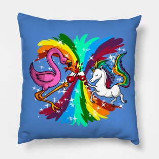 Unicorn Flamingo Party Pillow