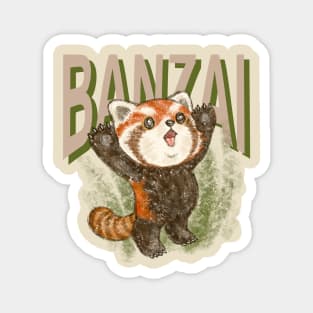 Banzai red panda Magnet