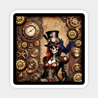 Cute Steampunk Skeleton Magnet