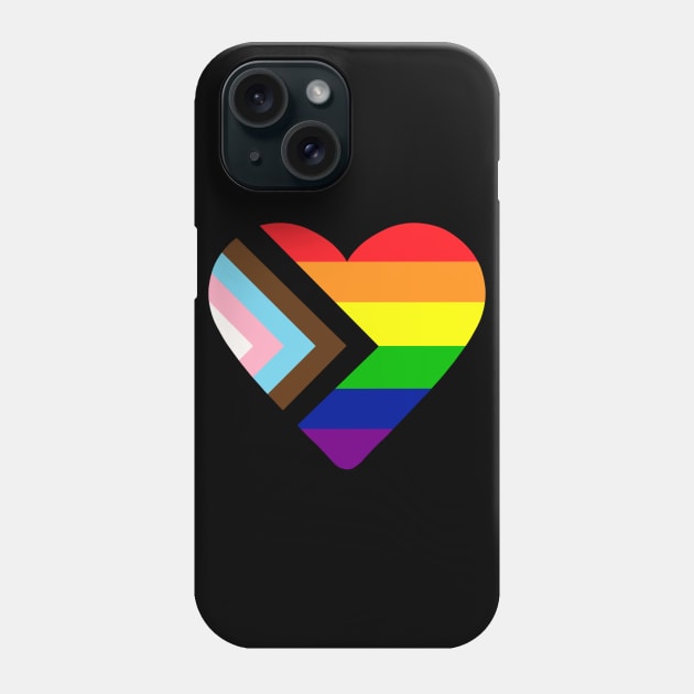 Progress Pride Flag Heart Phone Case by NYXFN