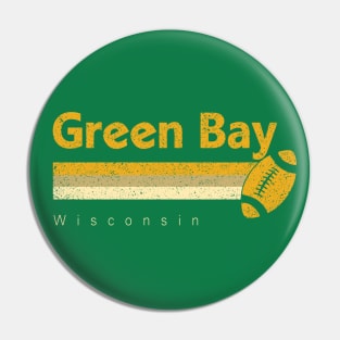 Vintage Green Bay Football Retro Wisconsin At Game Day Pin