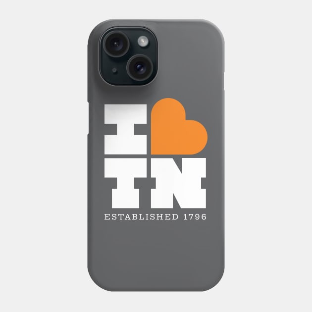 I Heart TN - White and Orange on Black Phone Case by jepegdesign