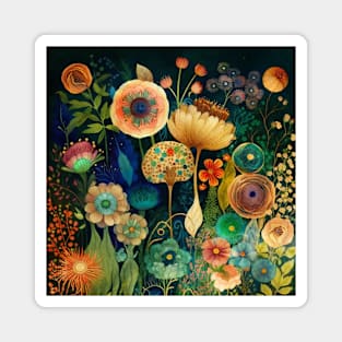 Floral Pattern Fairy Garden Magnet