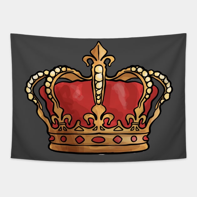 Red and Gold Crown Tapestry by bluerockproducts