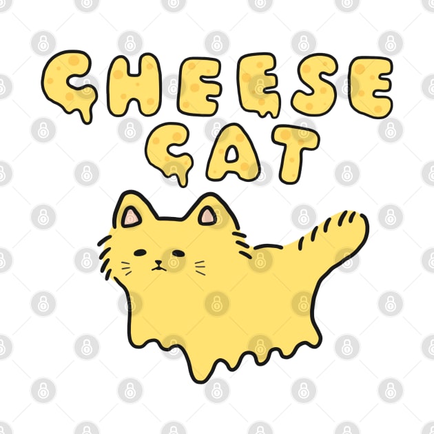 Cheese Cat Neko Kawaii Melting Cat Meme Logo Art by Marinaaa010