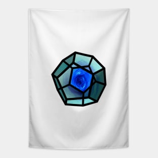 Galaxy space geometry concept: blue Platonic solid Tapestry