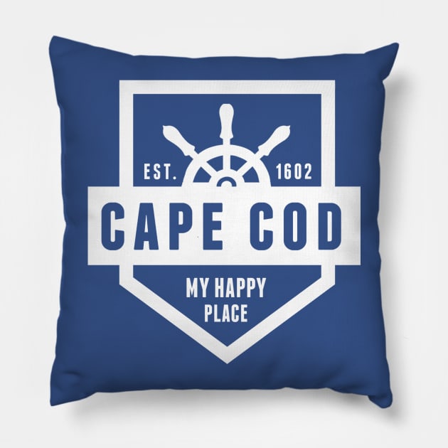 Cape Cod My Happy Place Pillow by caitlinrouille