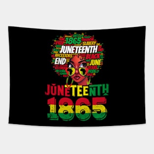 Celebrate Juneteenth Messy Bun Black Women 1865 Juneteenth Tapestry