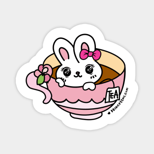 a cup of tea with kawaii bunny Magnet