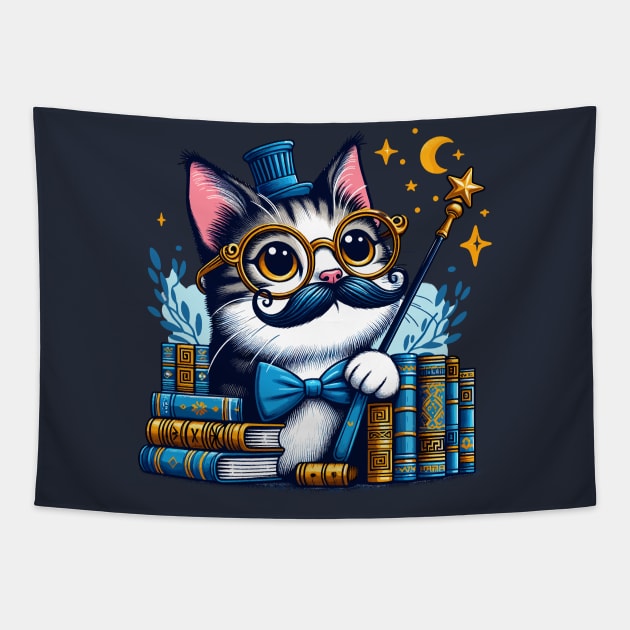 Nerdy Cat Tapestry by Graceful Designs