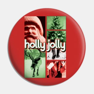 Holly Jolly Xmas Collage Pin