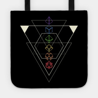 Minimalist Polyhedral Dice Set Slaying Dragons in Dungeons Tote