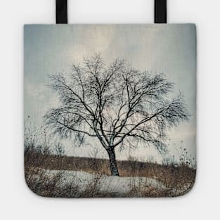 a tree on the snowy hill Tote