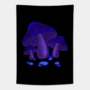 Mushroom Glow in The Dark Tapestry