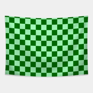 Green Checkered Square Seamless Pattern Tapestry