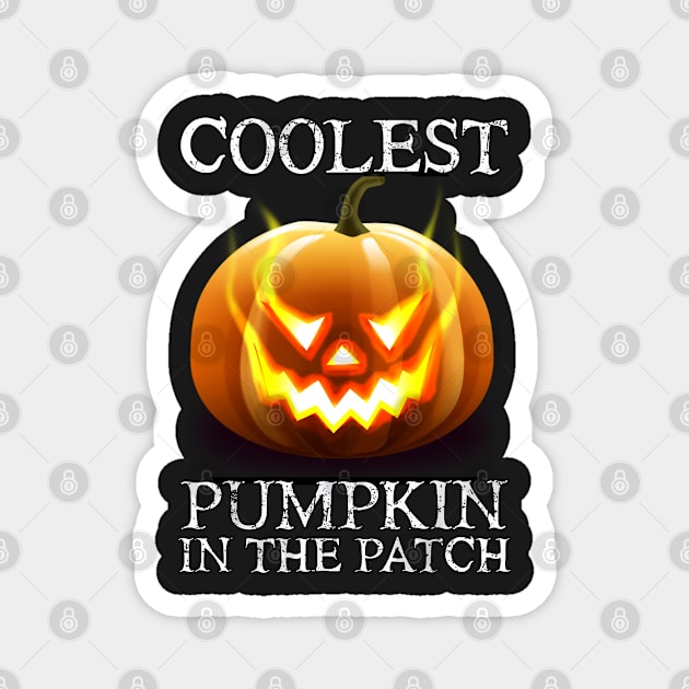 Coolest Pumpkin In The Patch Toddler Kids Boys Halloween Magnet by masterpiecesai