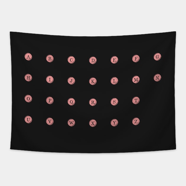 Pink Type Keys Tapestry by anacarminda