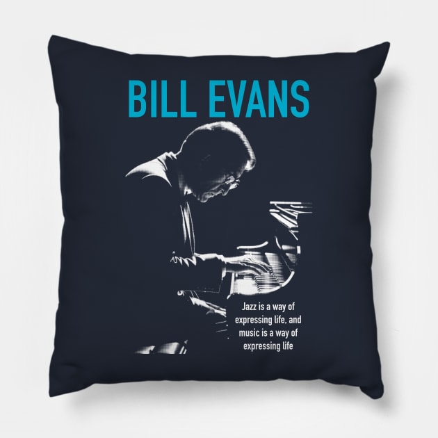 Bill Evans silhouette Pillow by BAJAJU