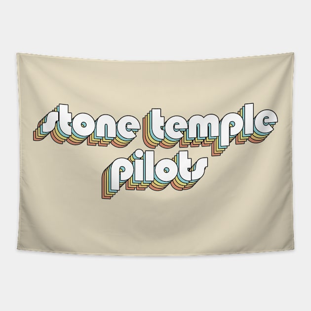 Stone Temple Pilots - Retro Rainbow Typography Faded Style Tapestry by Paxnotods