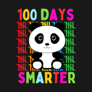 Cute Panda 100h Days Of School 100 Days Smarter Kids Girls T-Shirt