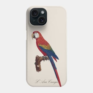 Scarlet Macaw Parrot / L' Ara Canga - Jacques Barraband 19th century Illustration Phone Case