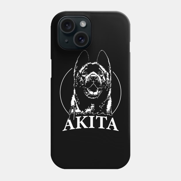 Funny Proud American Akita dog portrait gift present Phone Case by wilsigns