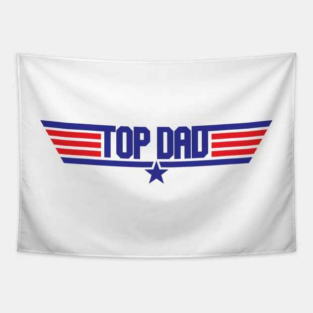 Top Dad Top Gun Logo Tapestry by Rebus28