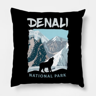 Denali National Park - US Wolf - Alaska Wolves Pillow