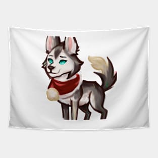 Cute Siberian Husky Drawing Tapestry