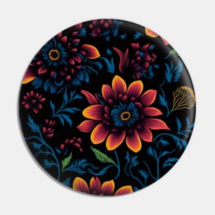 Seamless Flower Design Pin