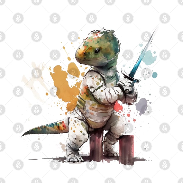 Dinosaur fencing athlete by AI INKER