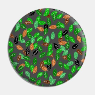 Green, black and brown leaves pattern Pin