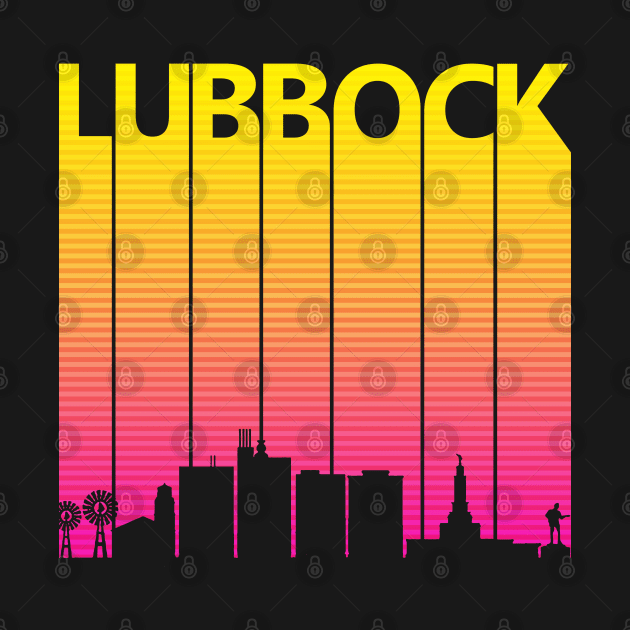 Retro 1980s Lubbock Skyline by GWENT