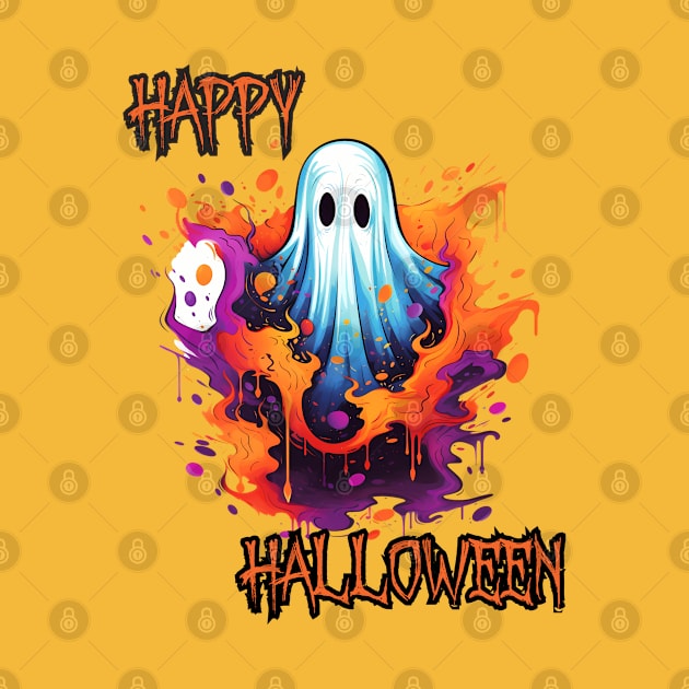 Spooky Ghost Happy Halloween by DivShot 