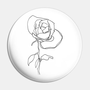Rose Flower one line art Pin