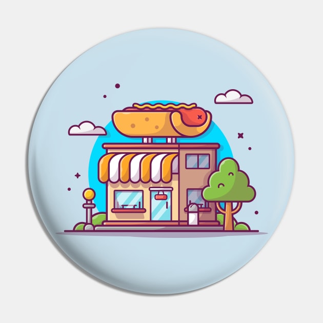 Hot dog Shop Cartoon Vector Icon Illustration Pin by Catalyst Labs