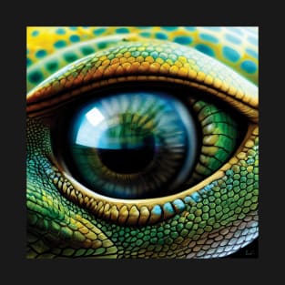 Green Lizard Reptile Eye Art T-Shirt