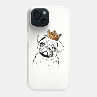 Pug Dog King Queen Wearing Crown Phone Case