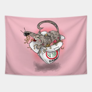 Fat Cat Chow Mein Tapestry