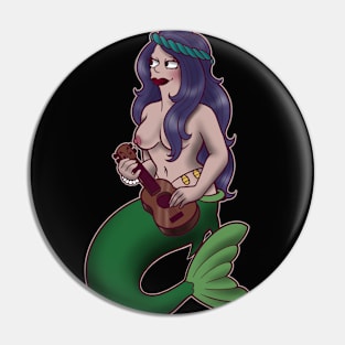 Ukulele playing mermaid Pin