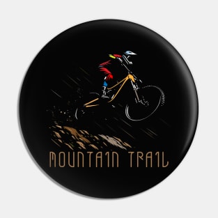 Mountain Bike Rider Downhill Trail Pin