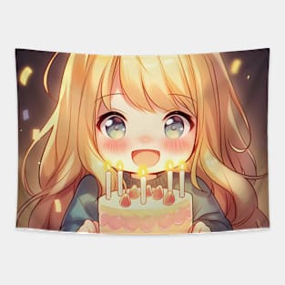 chibi girl birthday Tapestry