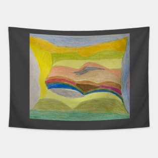 Colourful Mountains Shaped With Brilliant Vibrant Coloured Backgrounds Tapestry