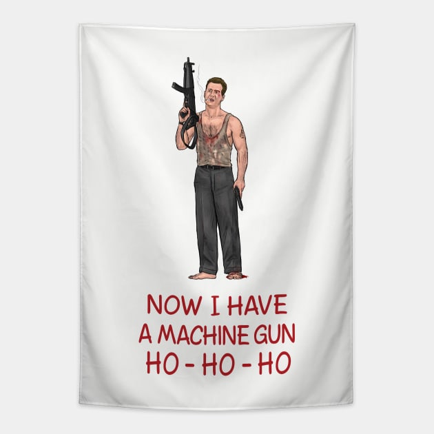 Now I Have A Machine Gun Ho-Ho-Ho Tapestry by PreservedDragons