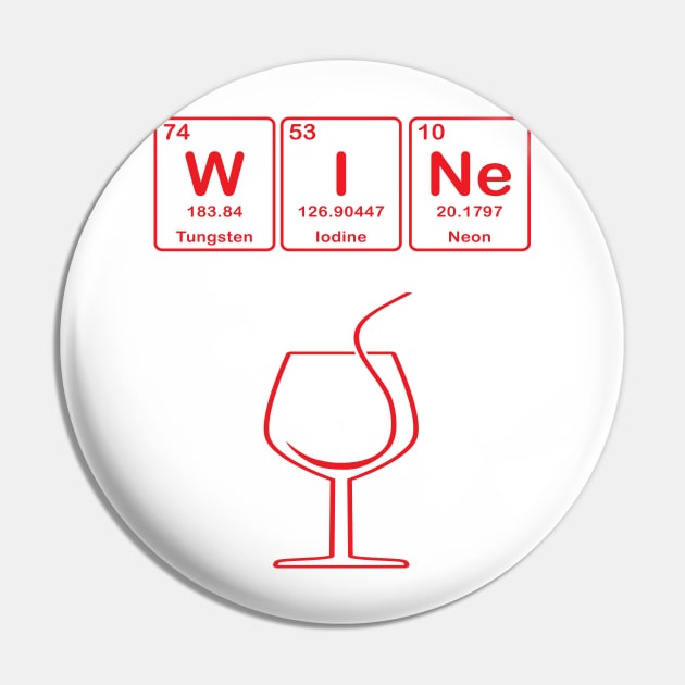 Wine with Elements Symbols Pin by JevLavigne